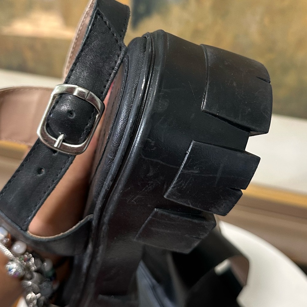🌸SANDRO MASCOLINI🌸 Strappy Platform Lug Sole Sandals Black Size: 8.5M - Picture 6 of 16